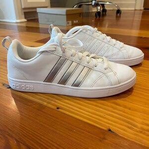 Adidas sneakers with grey stripes size 8.5